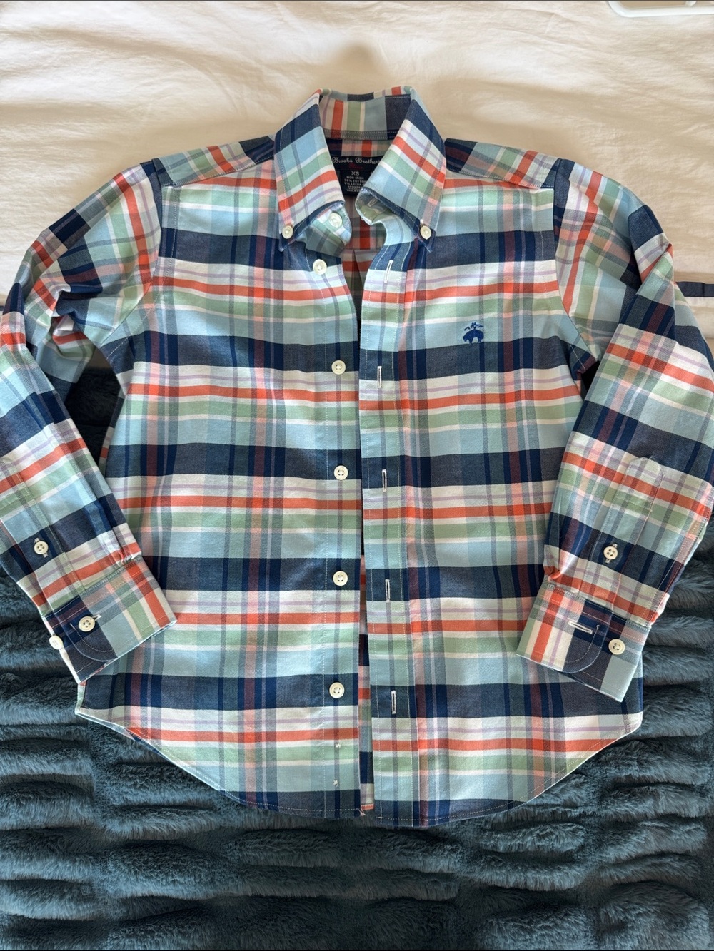 Brooks Brothers Plaid Button-Down Shirt - Navy, Light Blue, Mint & Coral